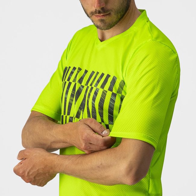 Jersey cu maneca scurta Castelli Trail Tech Tee Galben Fluo/Negru M