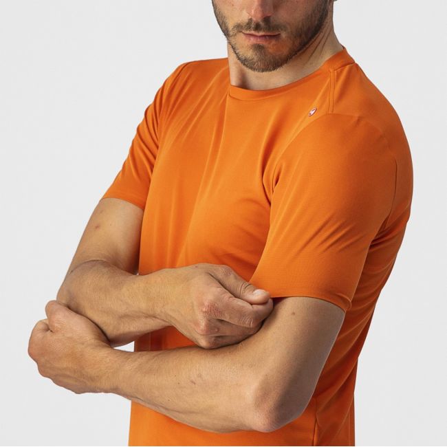 Tricou casual Castelli Tech 2 Tee Portocaliu XL
