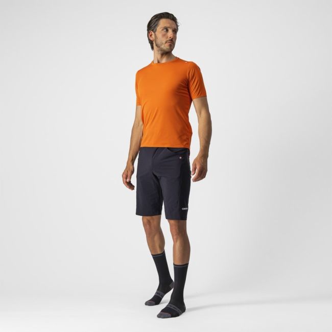 Tricou casual Castelli Tech 2 Tee Portocaliu XL