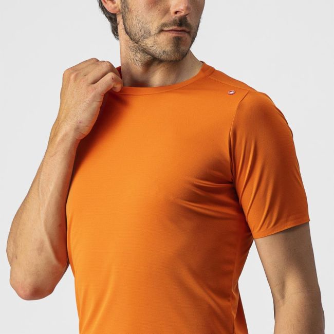 Tricou casual Castelli Tech 2 Tee Portocaliu XL
