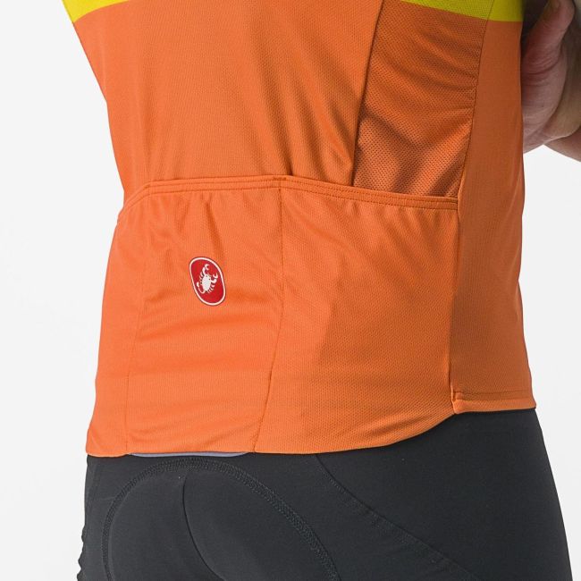 Tricou cu maneca scurta Castelli A Blocco Vernil/Portocaliu/Galben/Visiniu