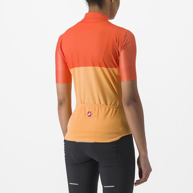 Tricou cu maneca scurta Castelli Velocissima de dama Galben/Portocaliu S