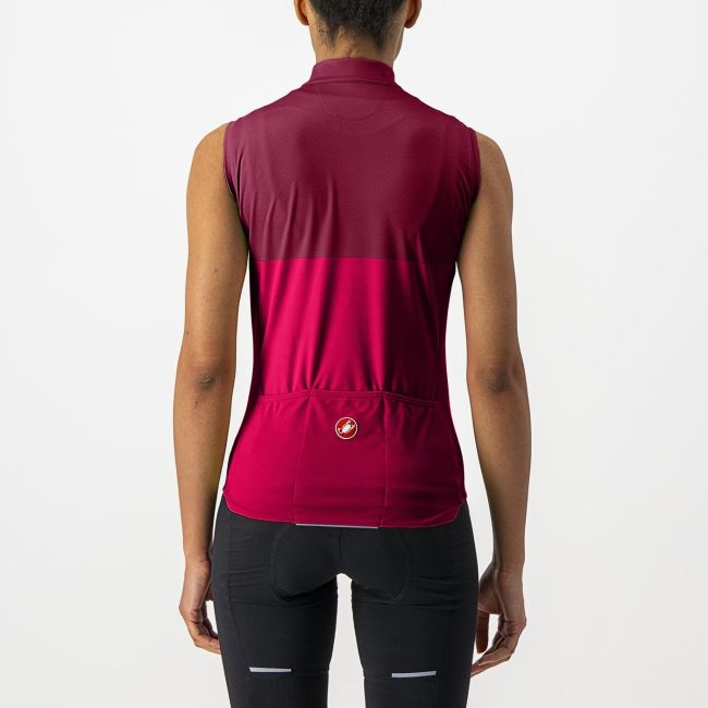 Tricou fara maneci Castelli Velocissima SL de dama Rosu/Visiniu