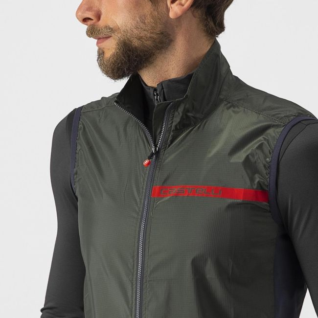 Vesta de vant Castelli Squadra Stretch Kaki M