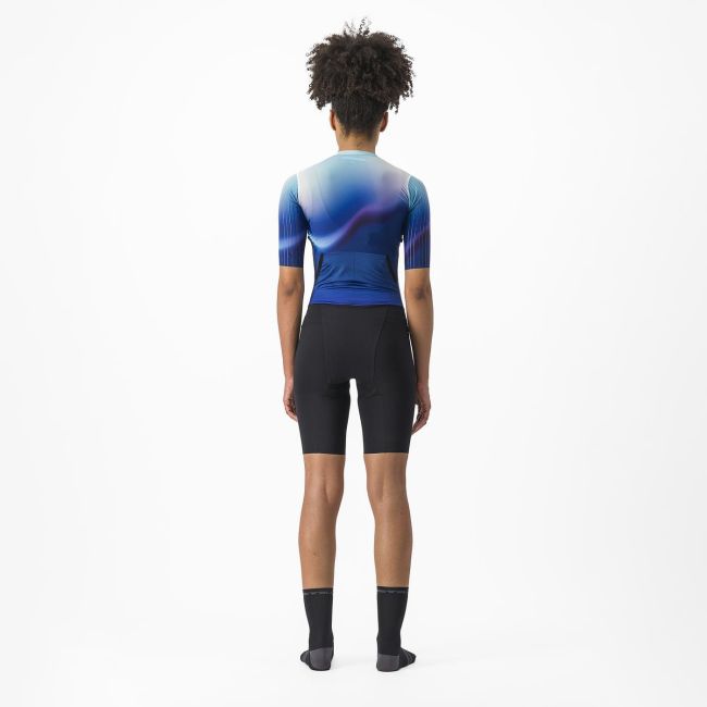 Costum de triatlon cu maneca scurta Castelli PR 2 W Speed Suit de dama Alb/Albastru/Negru