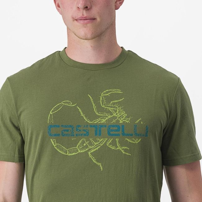 Tricou casual Castelli Finale Tee Kaki M
