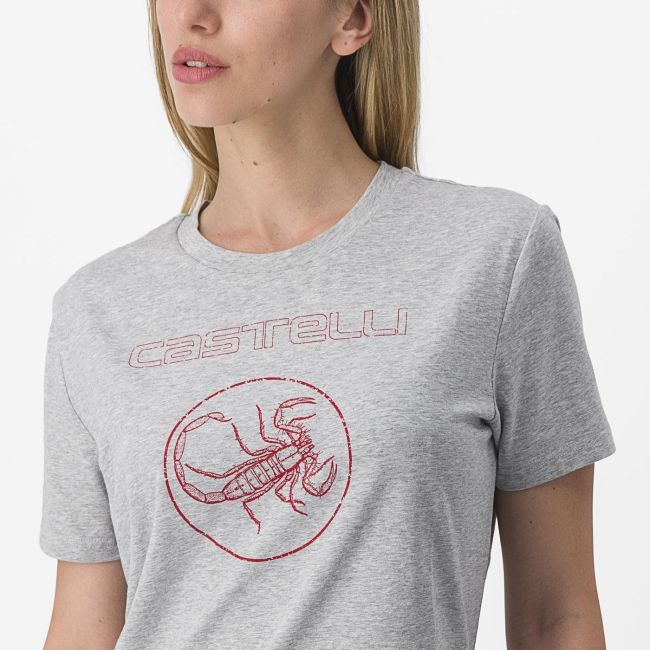 Tricou casual Castelli Pedalare Tee de dama Gri
