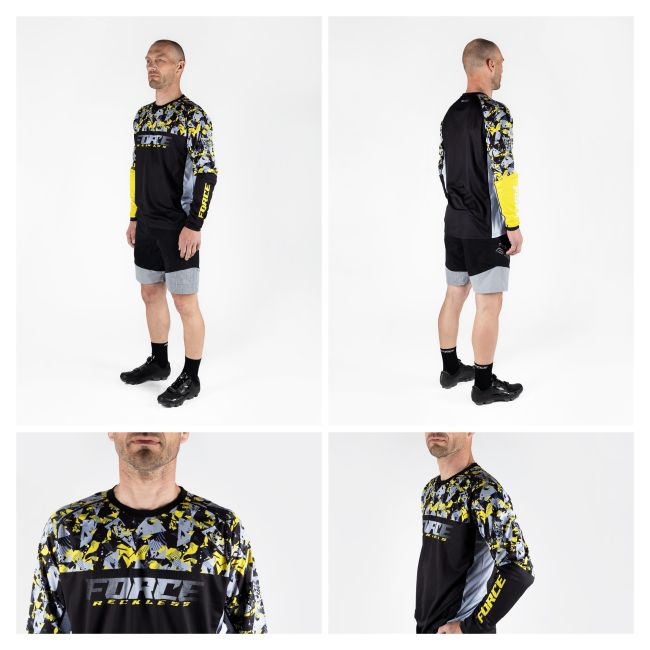 Bluza Force Reckless Maneca Lunga Black-Yellow-Grey M