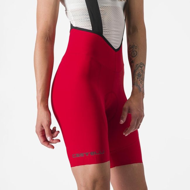 Pantaloni scurti cu bretele Castelli Espresso W DT de dama Rosu