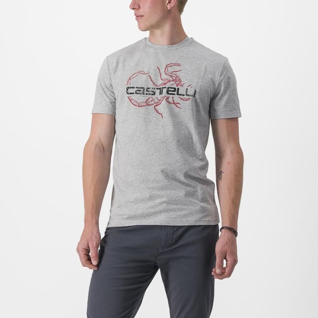Tricou casual Castelli Finale Tee Gri