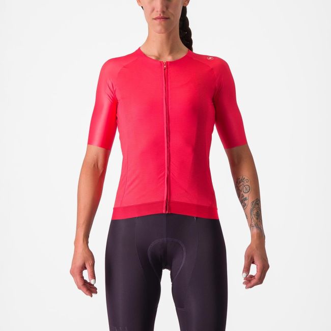 Tricou cu maneca scurta Castelli Aero PRO 7.0 W de dama Rosu