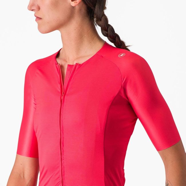 Tricou cu maneca scurta Castelli Aero PRO 7.0 W de dama Rosu