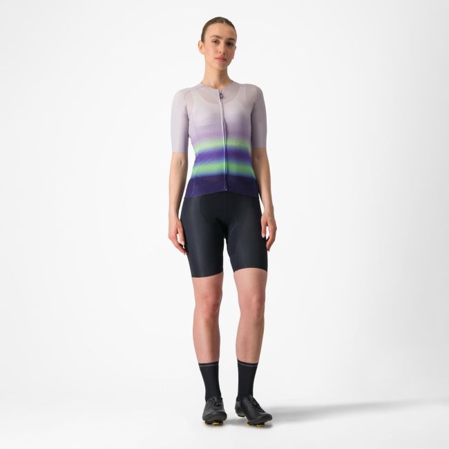 Tricou cu maneca scurta Castelli Climbers 4.0 W de dama Violet/Vernil/Mov