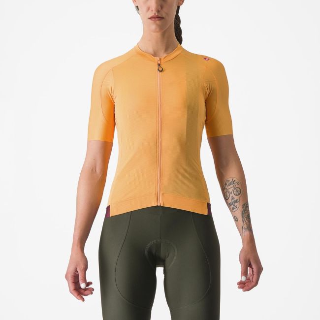 Tricou cu maneca scurta Castelli Espresso W de dama Portocaliu/Visiniu