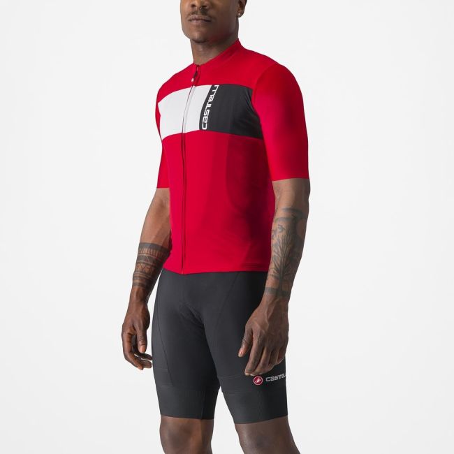 Tricou cu maneca scurta Castelli Prologo 7 Rosu/Alb/Negru