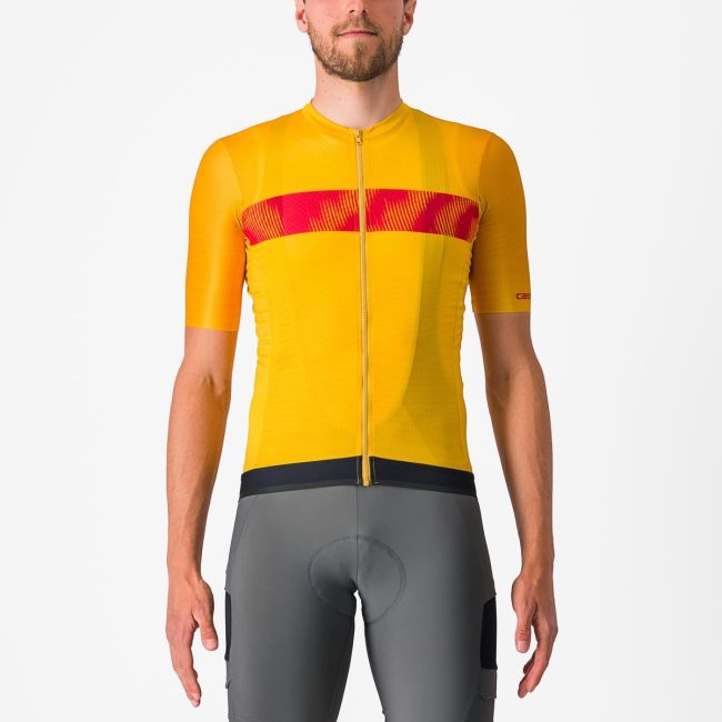 Tricou cu maneca scurta Castelli Unlimited Endurance Galben/Rosu