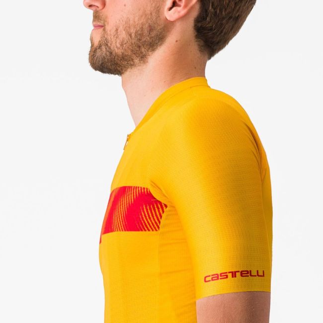 Tricou cu maneca scurta Castelli Unlimited Endurance Galben/Rosu XXL