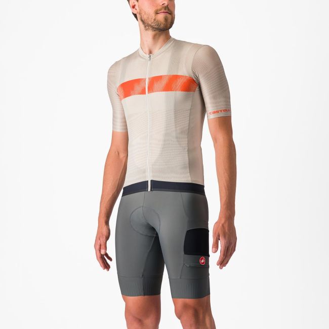 Tricou cu maneca scurta Castelli Unlimited Endurance Gri/Portocaliu