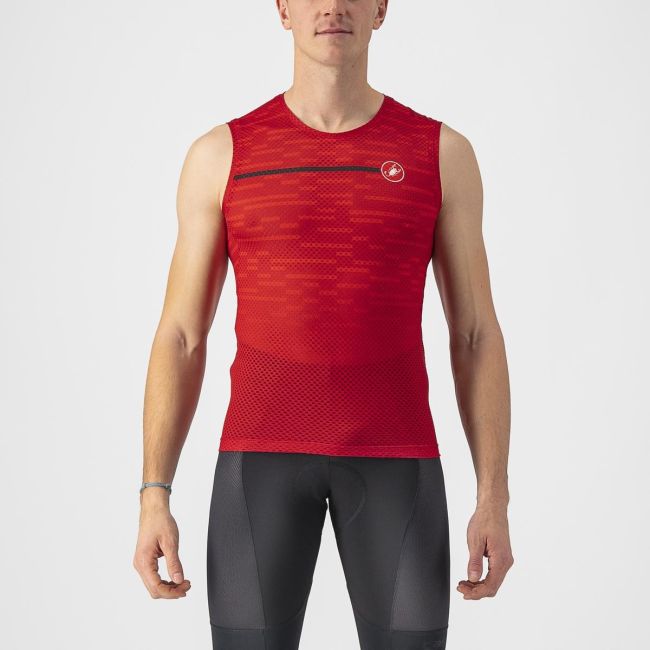 Tricou fara maneci pentru antrenamente la interior Castelli Insider Rosu M