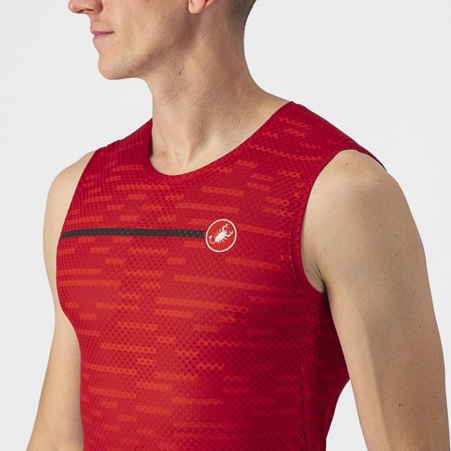 Tricou fara maneci pentru antrenamente la interior Castelli Insider Rosu M