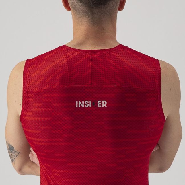 Tricou fara maneci pentru antrenamente la interior Castelli Insider Rosu M