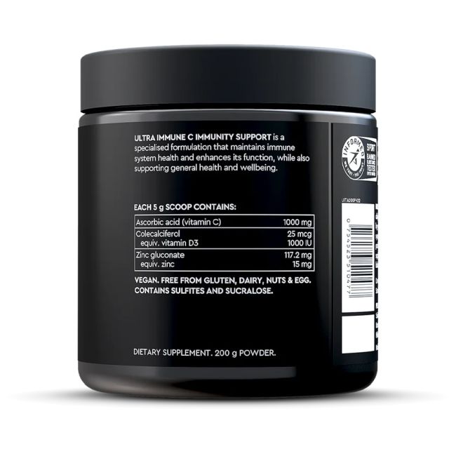 Pillar Performance - supliment alimentar sistem imunitar Ultra Imune C Immunity support powder (New formula), aroma fructe tropicale - borcan pudra 200g