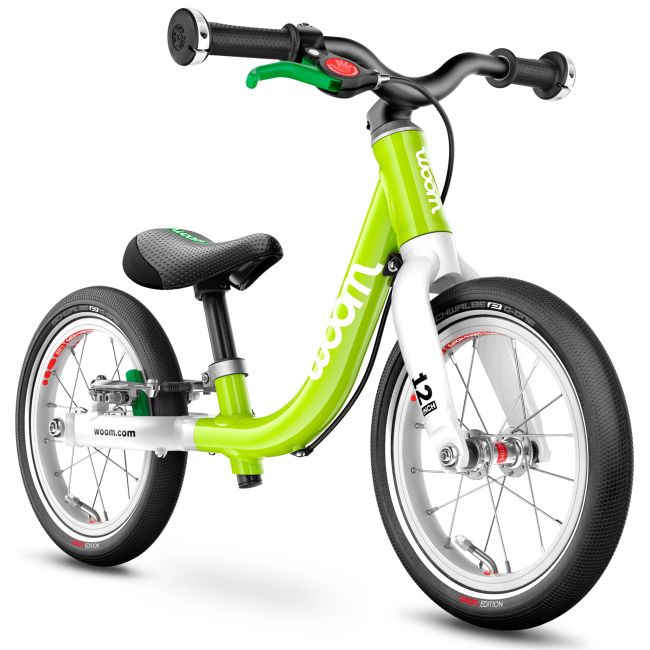 Woom - bicicleta copii 12" Woom 1, varsta recomandata 1,5-3,5 ani (82-100cm) - 2,95kg - galben fluo lizard lime