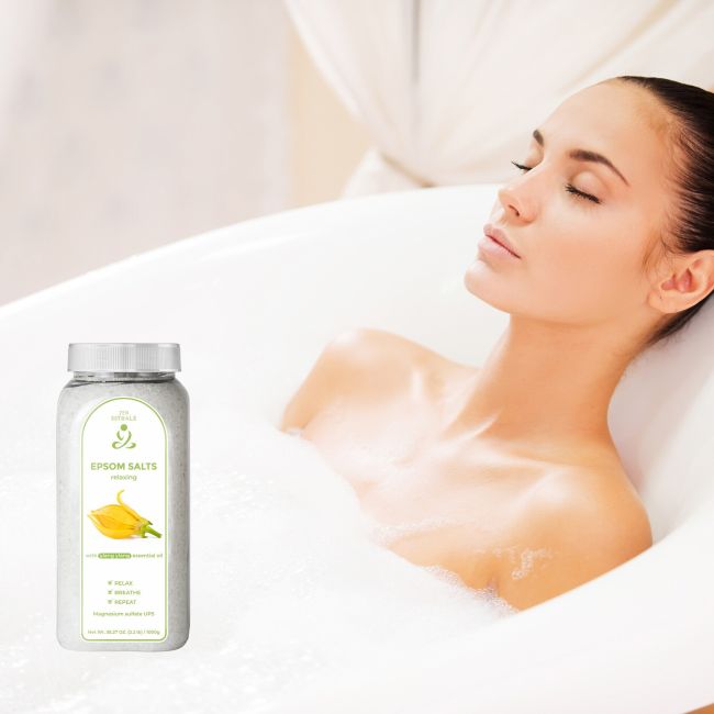 Zen Rituals - sare de baie Epsom cu uleiuri esentiale de Ylang Ylang - 1000g