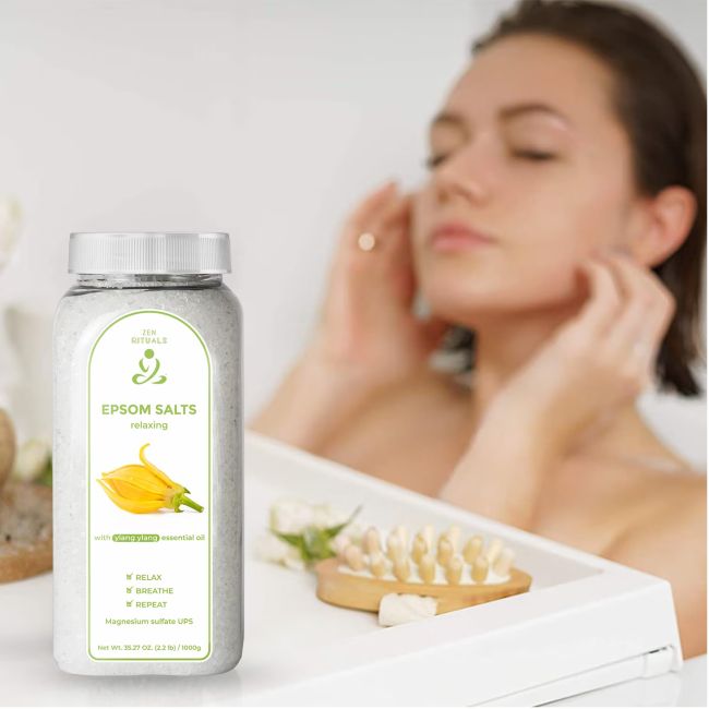 Zen Rituals - sare de baie Epsom cu uleiuri esentiale de Ylang Ylang - 1000g