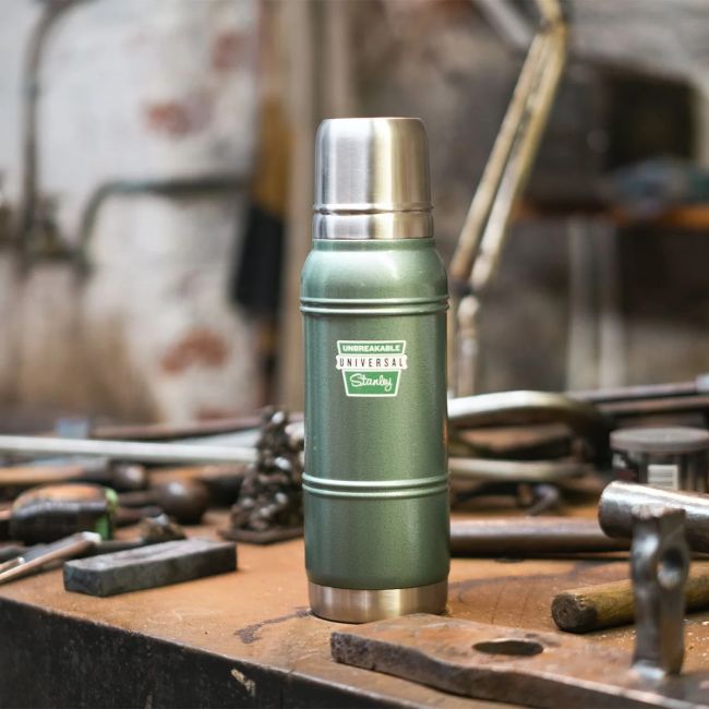 Stanley - termos clasic tip sticla Milestones Thermal Bottle 1960 - verde inchis Vintage - 1.0 Litri