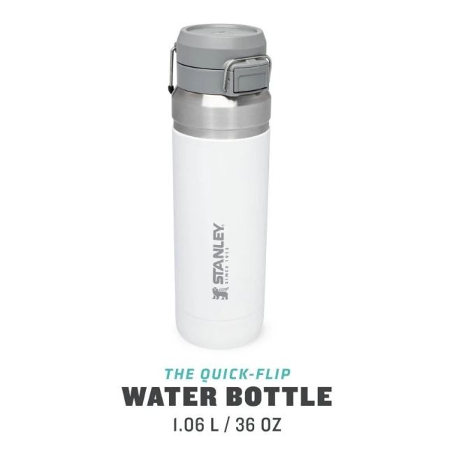 Stanley - termos tip bidon apa GO Quick Flip Water Bottle - alb polar - 1.06 Litri