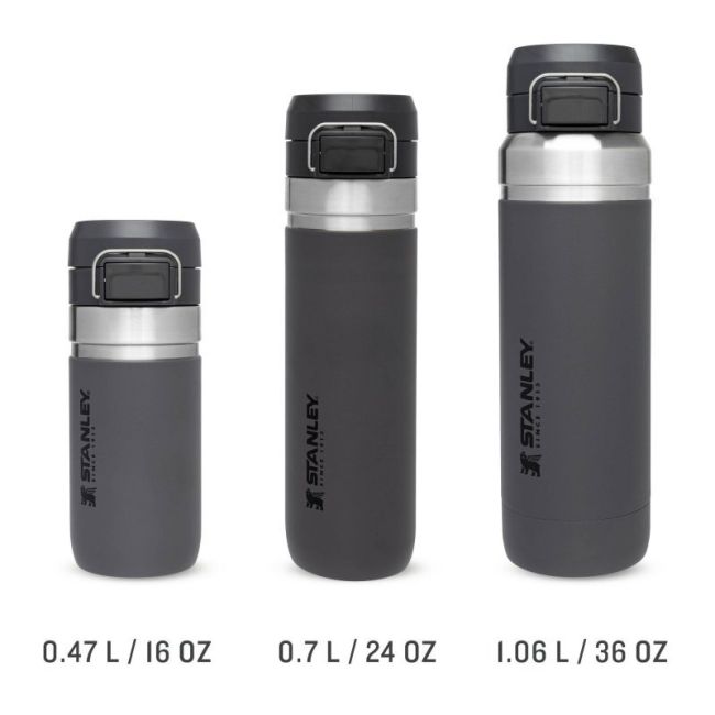 Stanley - termos tip bidon apa - GO Quick Flip Water Bottle - gri inchis carbune - 0.7 L