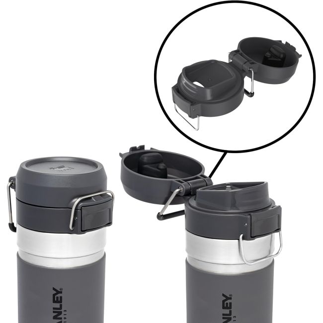Stanley - termos tip bidon apa - GO Quick Flip Water Bottle - gri inchis carbune - 0.7 L