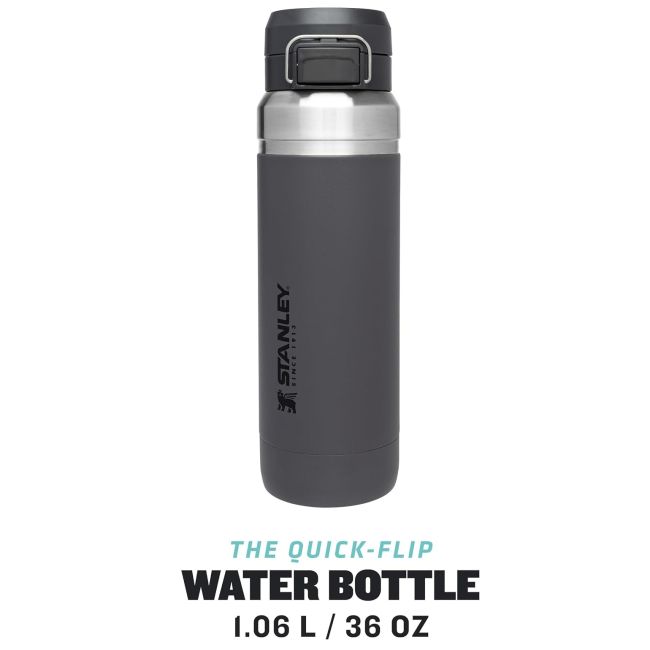 Stanley - termos tip bidon apa - GO Quick Flip Water Bottle - gri inchis carbune - 0.7 L