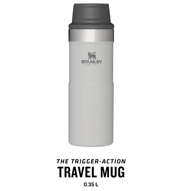 Stanley - termos tip cana cu buton Trigger Action Travel Mug - gri deschis cenusa - 354 ml