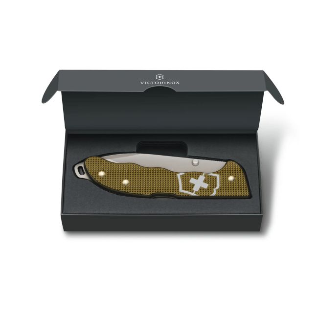 Victorinox - briceag Evoke Alox Limited Edition terra brown 2024, 5 functii - maro verde kaki