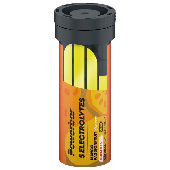 Powerbar - pastile efervescente hidratare si mineralizare 5 Electrolytes, aroma mango fructul pasiunii - cutie 10x 4.2g