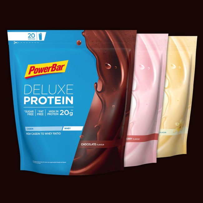 Powerbar - plic pudra proteica Deluxe Protein, aroma ciocolata - 500g