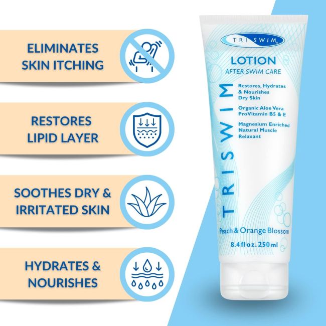 Triswim -  lotiune de corp aroma caise si flori de portocal mini after swim lotion - 90ml