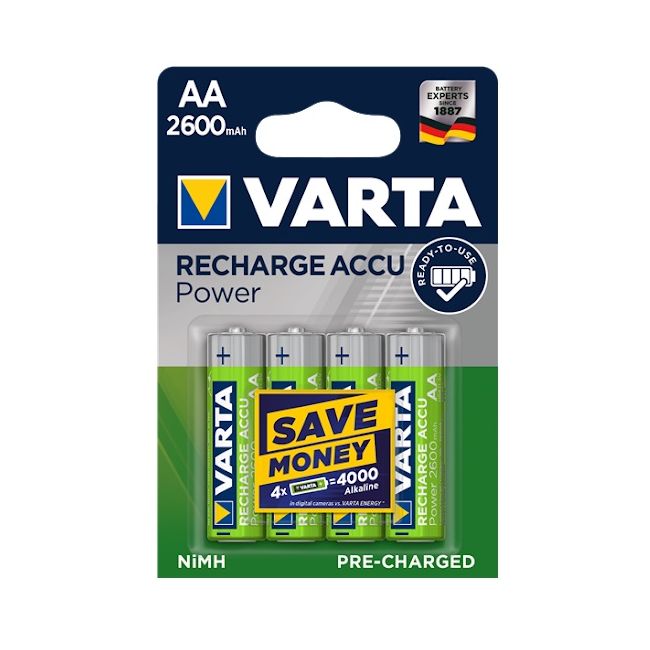 Varta - set acumulatori AA Recharge Accu 2600 mAh - 4buc