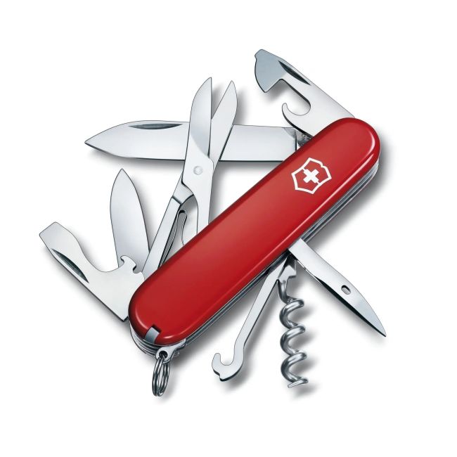 Victorinox - briceag Climber, 14 functii - argintiu rosu