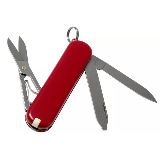 Victorinox - briceag classic SD style icon, 7 functii - argintiu rosu