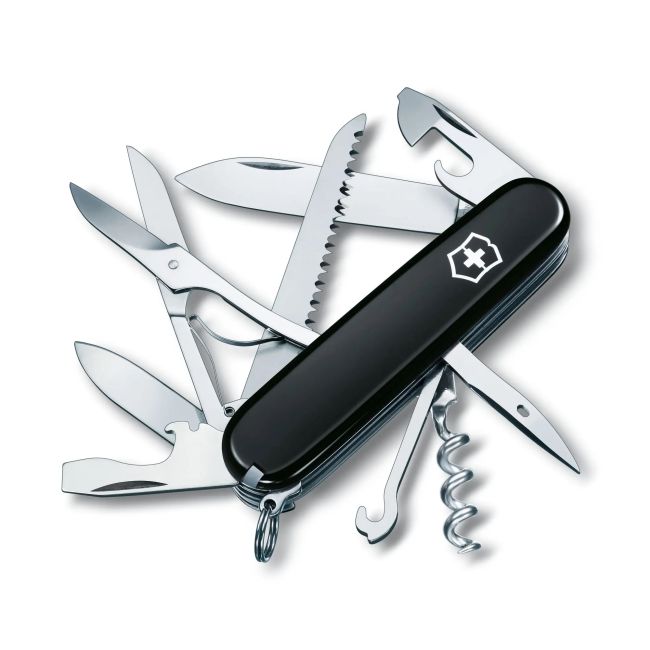 Victorinox - briceag pliabil Huntsman, 15 functii - argintiu negru