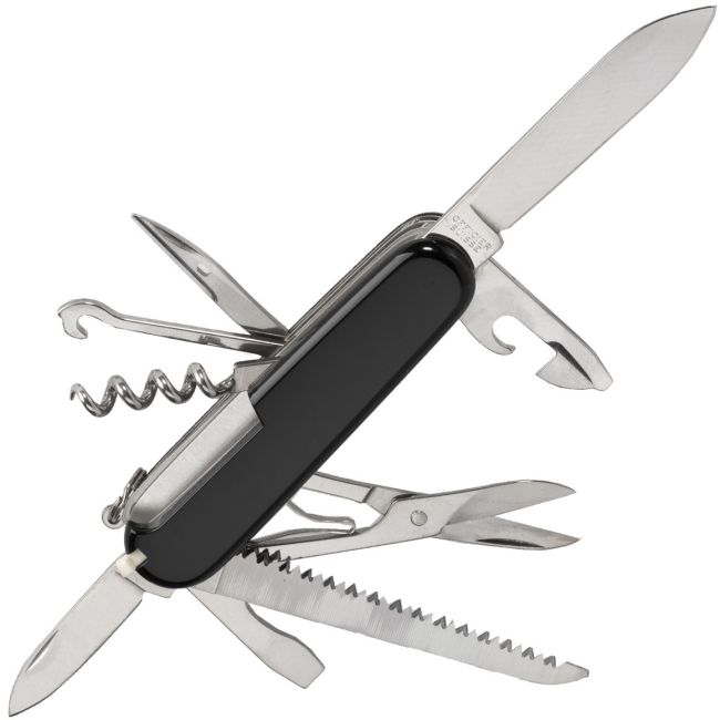 Victorinox - briceag pliabil Huntsman, 15 functii - argintiu negru