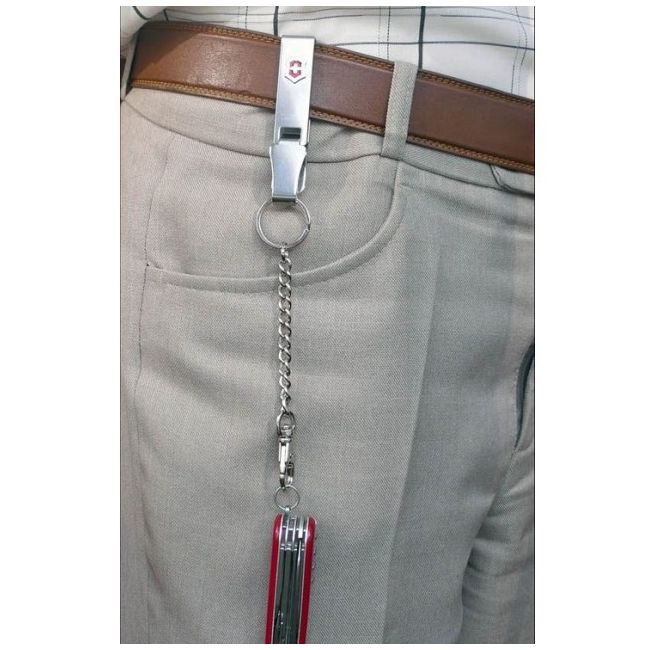 Victorinox - multiclip cu lant si carabina pentru briceag - argintiu