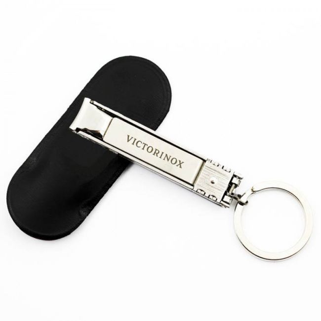 Victorinox - unghiera cu toc piele - argintiu negru