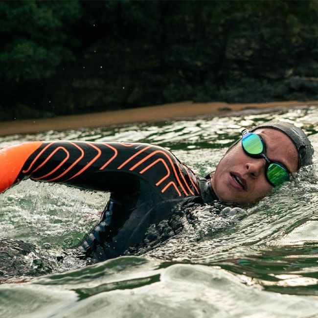 Orca - ochelari inot triatlon si ape deschise - Killa 180° - portocaliu oglinda