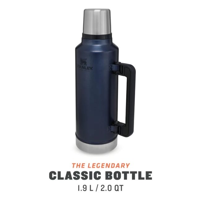 Stanley - termos clasic cu maner The Legendary Classic Bottle - albastru inchis intuneric - 1.9 Litri