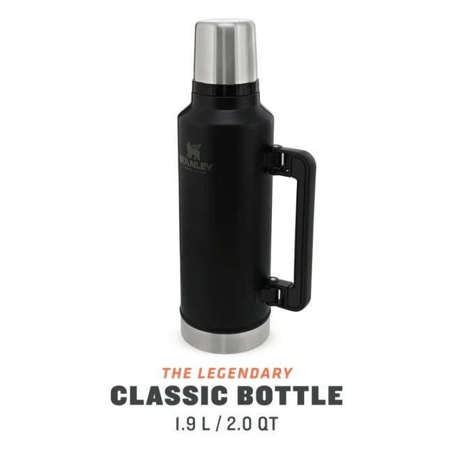 Stanley - termos clasic cu maner The Legendary Classic Bottle - negru mat piatra - 1.9 Litri