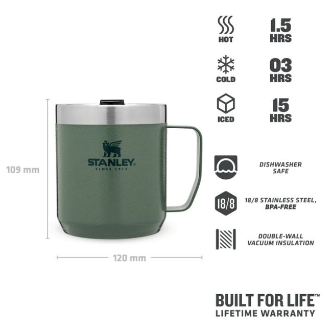 Stanley - termos mic tip cana Classic Legendary Camp Mug - verde Hammertone - 350 ml